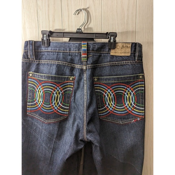 Coogi Jeans Mens Hip Hop Baggy Colorful Wild Embroidered Size 38 x 34 - Picture 4 of 16